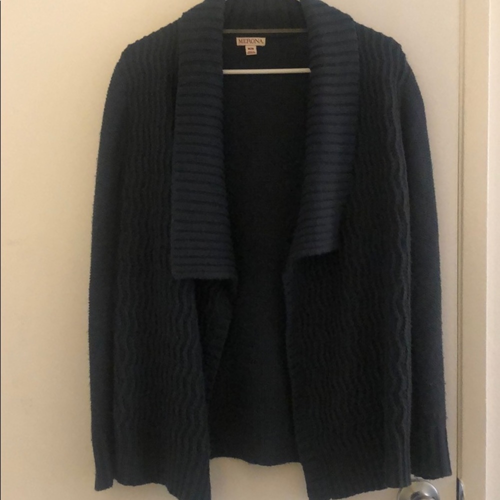 Dark green knitted cardigan
